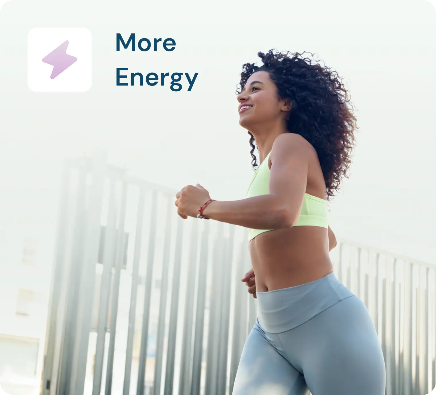 More energy: person running outdoors